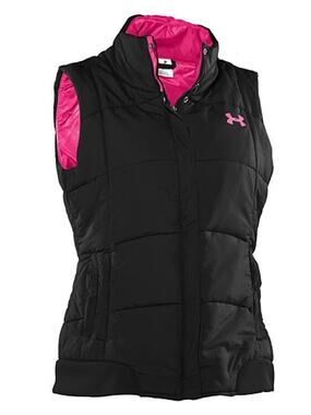 Under Armour Women’s Semi-Fitted Puffer Ski Vest Black Hot Pink Size XS